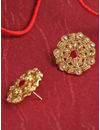 YouBella Red Gold-Plated Textured Circular Oversized Studs